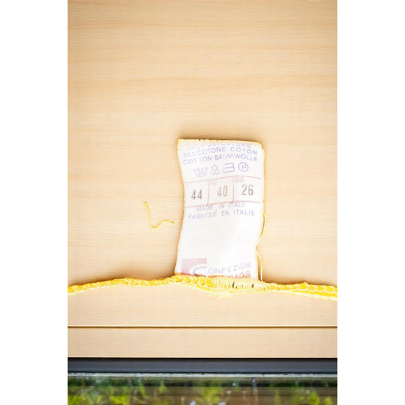 Vintage Retro Yellow Swim Trunks – Size 40 – Credit Card Print Trim – Made in It - Picture 5 of 7